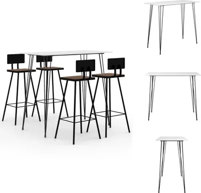 Immagine prodotto di vidaXL Set da bar 5 pezzi bianco - Gruppi da pranzo