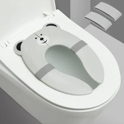 Image de Siège de toilette pour enfants - Pour l'apprentissage de la propreté - Idéal pour les voyages - Pliable - Taille standard - Gris