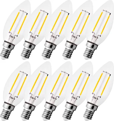 Obrázek produktu pro sada 10 žárovek s LED vláknem E14 C35 svíčka 2W jako 25W 210lm vlákno teplá bílá žárovka Edison vintage a retro osvětlení