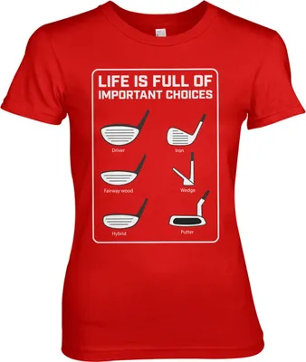 Produktbild von Life Is Full Of Important Choices Girly Tee - Medium - Red