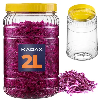Imagen del producto de Recipiente de plástico KADAX para mascotas, 2 litros, para almacenar comida, irrompible, con certificado