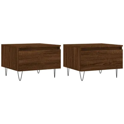 Produktbild von vidaXL Couchtische 2 Stk. Braun Eichen-Optik 50x46x35 cm Holzwerkstoff