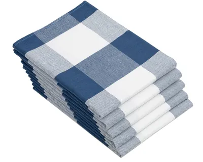 Produktbild von 5er Set Geschirrtücher Baumwolle 50x70 cm blau-kariert
