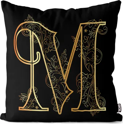 Produktbild von VOID M Buchstabe Floral Vintage Kissenbezug Kissenhülle Sofakissen Kissen Deko Outdoor-Kissen Dekokissen