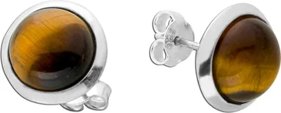Produktbild von Tigerauge Ohrstecker Silber 925 Natur Edelsteine 7.5ct