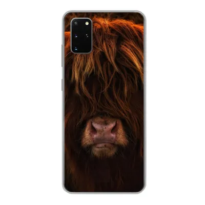 Produktbild von MuchoWow® Handyhülle Schutzhülle Hülle für Samsung Galaxy S20 Plus Schottischer Highlander - Kuh - Schwarz - Porträt Silikon Softcase Handy Hülle - Hartschale