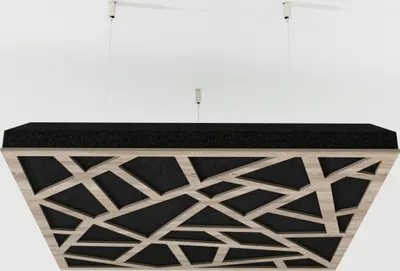Obrázok produktu pre 2-dielne akustické stropné panely "SKYROSS-C" s montážnou sadou | Absorpcia - Difúzia - Odraz - Zvuková izolácia - Izolácia | Akustický panel Cloud | 50x50x5cm | Farba: Sonoma