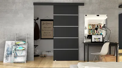 Obrázek produktu pro Posuvné dveře SKULEN 3 - 90 cm, černé