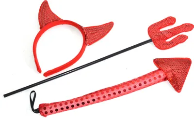 Produktbild von Teufelskarneval-Set – Ohren, Schwanz, Stock