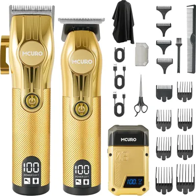 Produktbild von MCURO Professionelles Haarschneideset für Herren, Kabelloses Bart- und Haarschneider-Set, USB-aufladbares Elektrisches Trimmer-Set mit Folienrasierer für Präzise Männerpflege