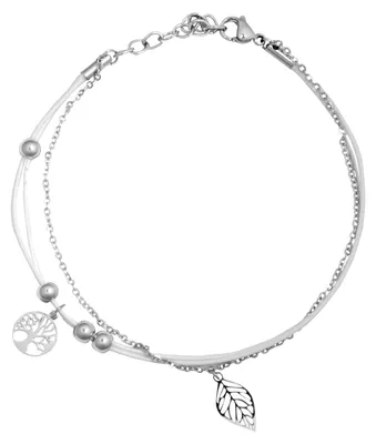 Produktbild von Wildcat Fußkette - Tree of Life Fußkettchen - Chirurgenstahl 316L - wasserfest, langlebig, hautverträglich, Silber