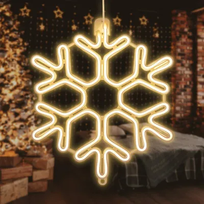 Produktbild von SALCAR 60 cm LED Schneeflocke Deko, 300 LEDs, Innen & Außen Fensterlicht, hängende Weihnachtsdeko, Fenster Deko, Weihnachtsbeleuchtung Garten Party