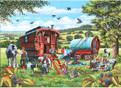 Produktbild von House of Puzzles Puzzle Pedlar Man 1000 Teile ländliche Landschaft