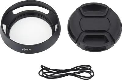 Produktbild von Leichte belüftete Kamera-Gegenlichtblende aus Metall mit Kappenzubehör (49 mm)