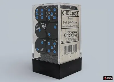 Obrázok produktu pre Chessex Brush Dark Side Blue Block 12 kocky D6