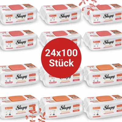Produktbild von Sleepy Easy Clean Oberflächenreinigungstücher – 12x100 Kirsche + 12x100 Orange | Haushaltswaren