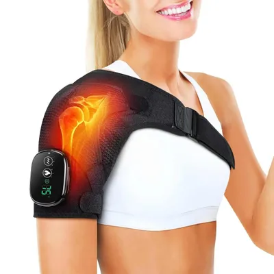 Produktbild von Schulterbandage,Kabellose Beheizte Schultermassageauflage,Schulterbandage Mit 3-Stufiger Wärme- Und Vibrationsfunktion,Touchscreen-Steuerung,5000mAh