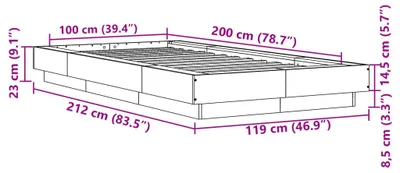 Zdjęcie produktu dla VidaXL 3281115, Szary, 119 cm, 2,12 m, 23 cm, 1000 x 2000 mm, 1 szt.