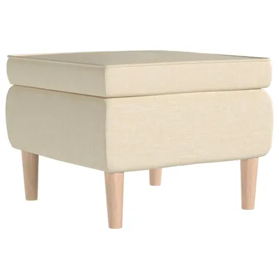 Produktbild von Hocker mit Holzbeinen Creme Stoff