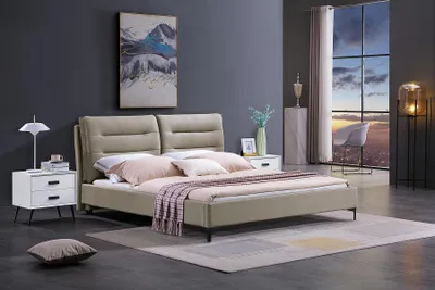 Produktbild von Möbel Betten Doppelbett Schlafzimmer Luxus Doppel Bett Beige Hotel Einrichtung
