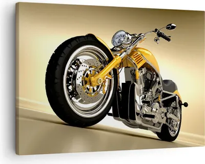Produktbild von Bild auf Leinwand - Leinwandbild - Motorrad Chrom Rad - 70x50cm - Wand Bild - Wanddeko - Wandbilder - Leinwanddruck - Bilder - Kunstdruck - Wanddekoration - Leinwand bilder - Wandkunst - AA70x50-0168