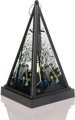 Produktbild von Halloween LED-Laterne - Skelett - warmweiß - schwarz - 9,5 x 9,5 x 17 cm - 2 x AAA 1 Stück [56549B].
