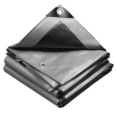 Productafbeelding van Afdekzeil - Polyethyleen 240 g/m² - Zilver en zwart - 3 x 5 m waterdicht