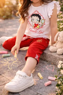 Produktbild von 82022 Disney Betty Boop T-Shirt Mädchen – Weiß, Gr. 128 – Stylisches Shirt für große Betty Boop-Fans