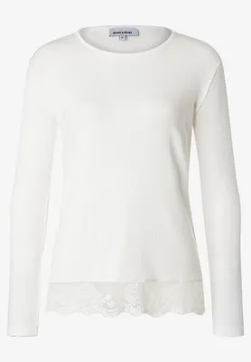Produktbild von MORE & MORE Longsleeve with Lace 0041 off white 38