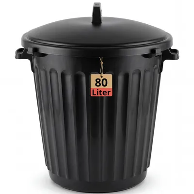 Produktbild von BigDean Mülltonne 80 Liter 55cm Durchmesser verschließbarem Deckel