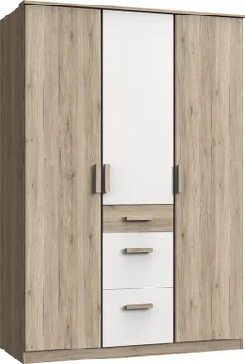 Produktbild von Kleiderschrank 3-türig in Eiche mit weiß CANTON-43