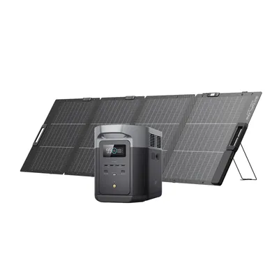 Immagine prodotto di ECOFLOW Generatore solare DELTA 2 Max, 2048Wh Batteria LFP centrale elettrica portatile e pannello solare 220W,Max 3100W uscita CA