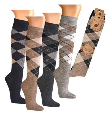 Produktbild von 3 Paar TippTexx 24 Kniestrümpfe mit Alpakawolle, auch bei Reitern sehr beliebt, Gr. 39-42