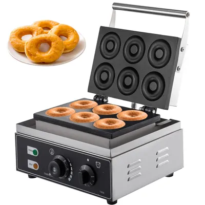 Produktbild von VEVOR 1550W Donutmaker für 6 Donut Doughnut Maschine Elektrisch 220V Kommerziell Donut Maschine
