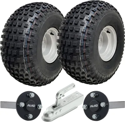 Zdjęcie produktu dla 22x11.00-8 Knobby ATV Quad Trailer Kit Koła Osie ALKO Udźwig zaczepu 310 kg