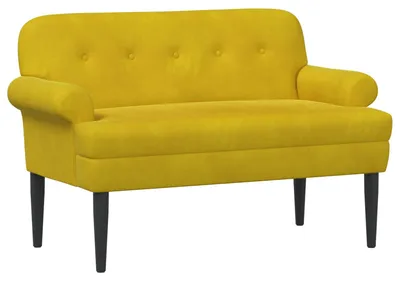 Produktbild von vidaXL Zweisitzer mit Knopfheftung Gelb 120 x 66 x 78 cm Samt