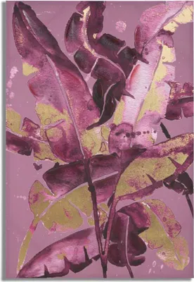 Immagine prodotto di Quadro su tela con foglie viola, 80 x 3 x 120 cm