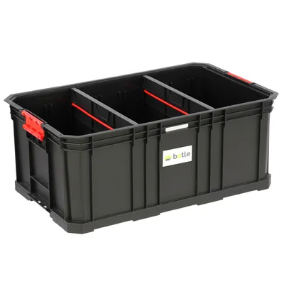 Productafbeelding van Gereedschapskisten. Open kisten. Sortimentskisten met 2 compartimenten. Werkplaatscontainers. Modulaire basisserie