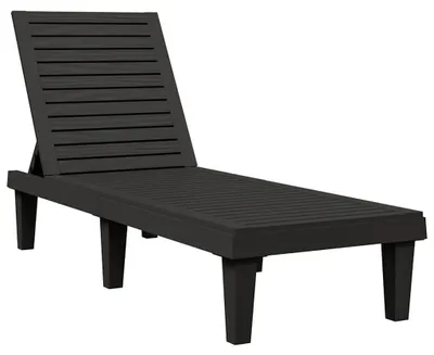 Produktbild von Liegestuhl, verstellbar - 155x58x83 cm - Polypropylen - Schwarz