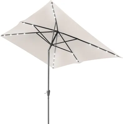 Image de TolleTour Parasol Rectangulaire,Manivelle Pliable Fer Parasol de Balcon,Inclinable,2 x 3m,LED,Beige