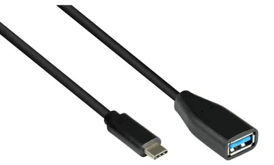 Image de Câble adaptateur USB-C OTG USB 3.2 Gen.1 vers USB-A, 0,1 m, noir