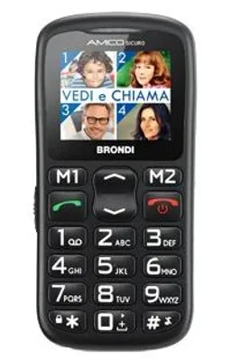 Produktbild von Brondi AMICO SICURO, Balken, Single SIM, 4,57 cm (1.8"), Bluetooth, 700 mAh, Schwarz