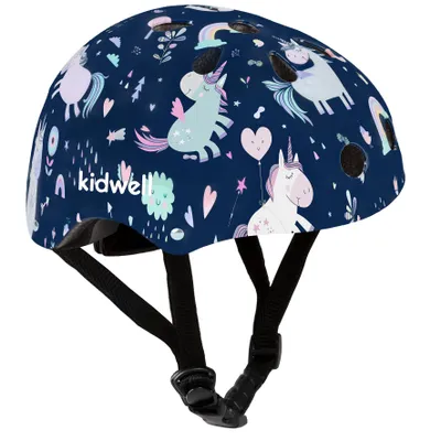 Obrázek produktu pro Dětská ochranná helma Kidwell ORIX II, velikost S (48-52 cm), tmavě modrá, motiv jednorožec