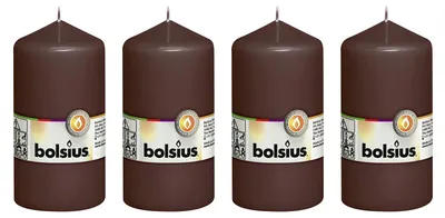 Image de lot de 4 bougies - hauteur 13 cm - diamètre 6,8 cm - marron