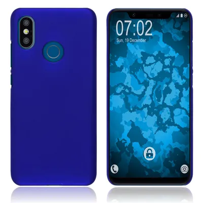Produktbild von PhoneNatic Case kompatibel mit Xiaomi Mi 8 - Hülle blau gummiert Hard-case Cover