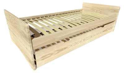 Productafbeelding van Uittrekbaar bed 90x200 ABC, gemaakt van massief hout - onbehandeld (zonder lak)