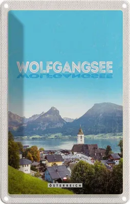 Produktbild von vianmo Blechschild 18x12 cm Wolfgangsee Seesziele Bildmotiv Reisemotiv Abenteuer Reisen Urlaub
