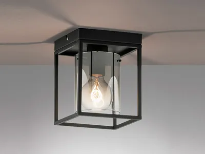 Produktbild von Fischer & Honsel Samu Deckenleuchte E27 Glas rauchfarben sandschwarz 21303