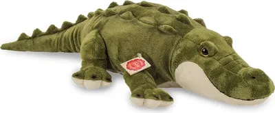 Image de Teddy Hermann Crocodile, doudou, peluche, animal sauvage, couché, peluche, vert, 60 cm, 90592