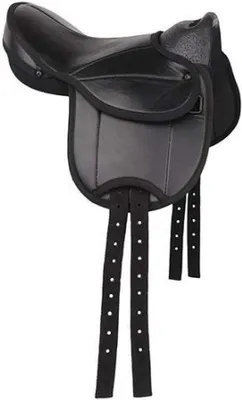 Productafbeelding van Beginner Zadel - Pony Zadel - Paardrijden Leren - Ergonomisch Ontwerp - 22 x 17 x 10 cm - Zwart